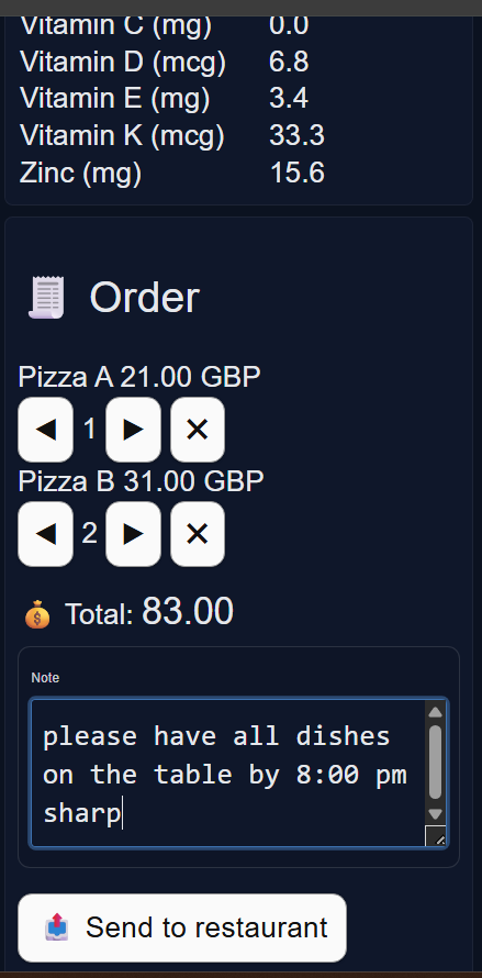 Customer creates and submits an operational order