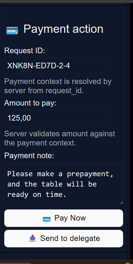 Customer submits the payment instruction to Interlock